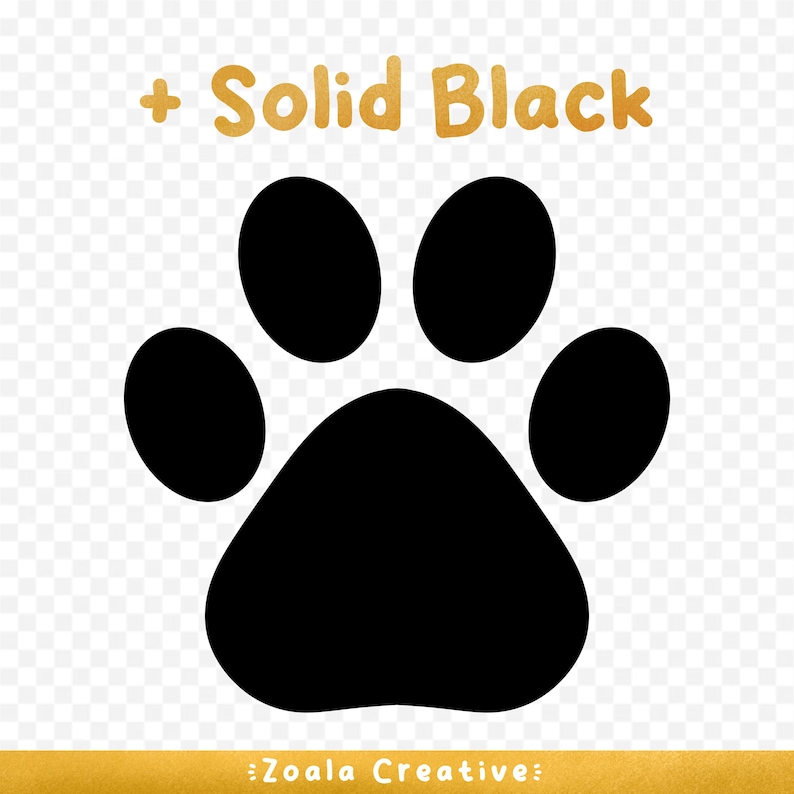 Simple Black Paw Print Outline Template, DIY Craft - Daycare Clipart ...