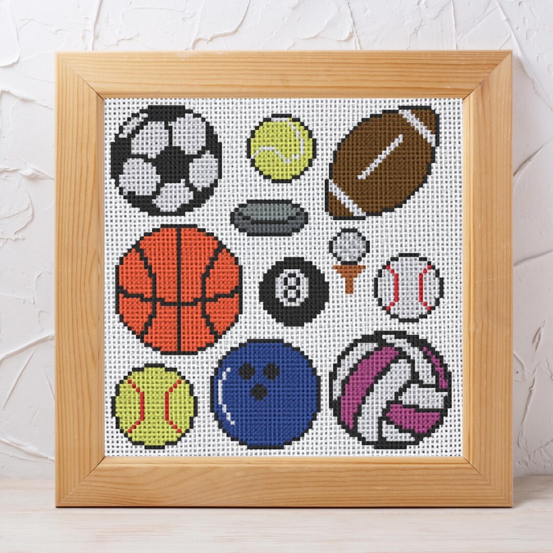 Patchwork Sport Sports Cross Stitch Pattern | Soccer Basketball Baseball Football ...