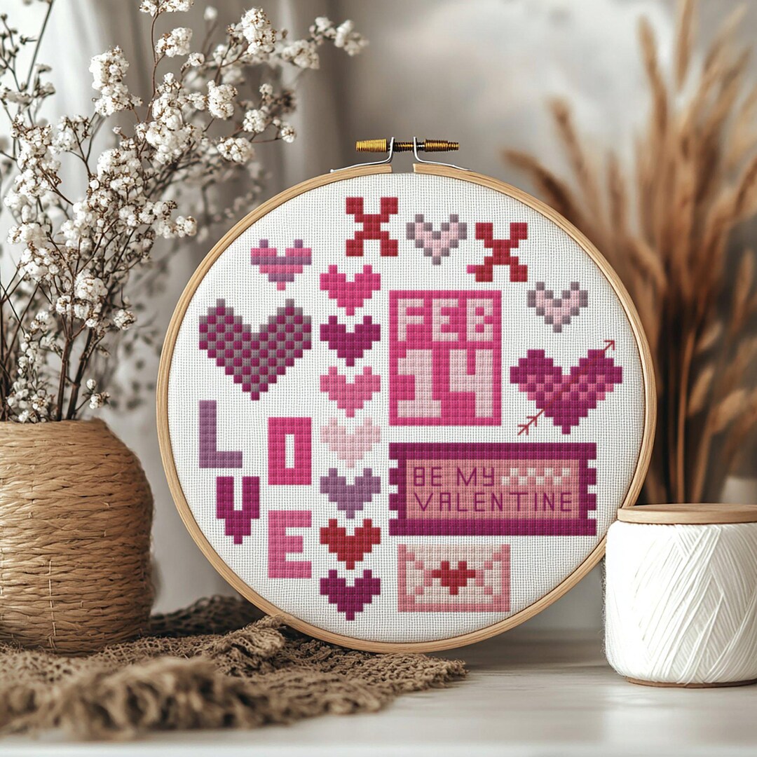 Valentine's Day Collage Cross Stitch Pattern, PDF Download - Etsy