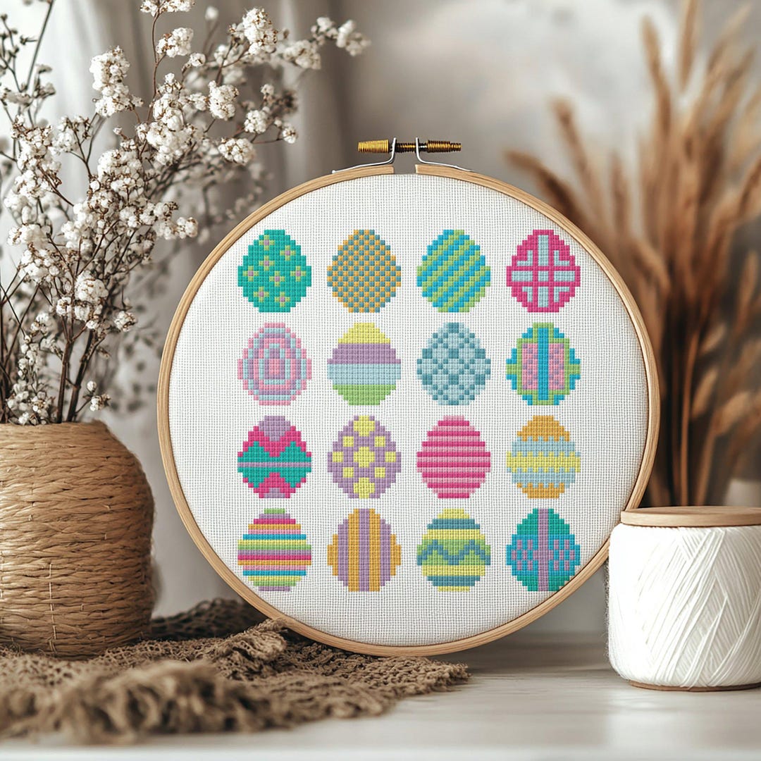Easter Eggs Cross Stitch Pattern, PDF Digital Download - Etsy