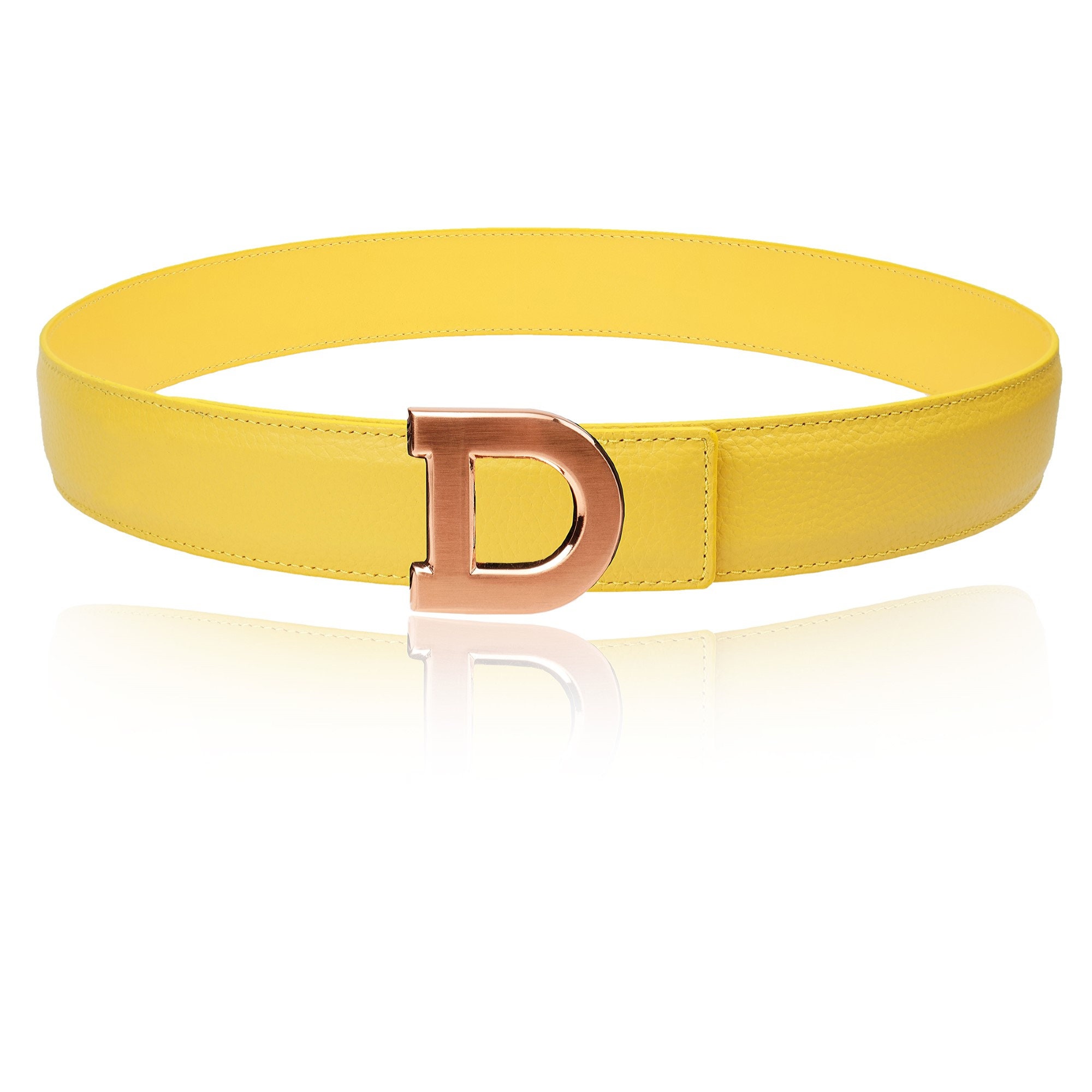 Reversible Leather Belt With Yellow 40 Mm 1.5 display picture 2