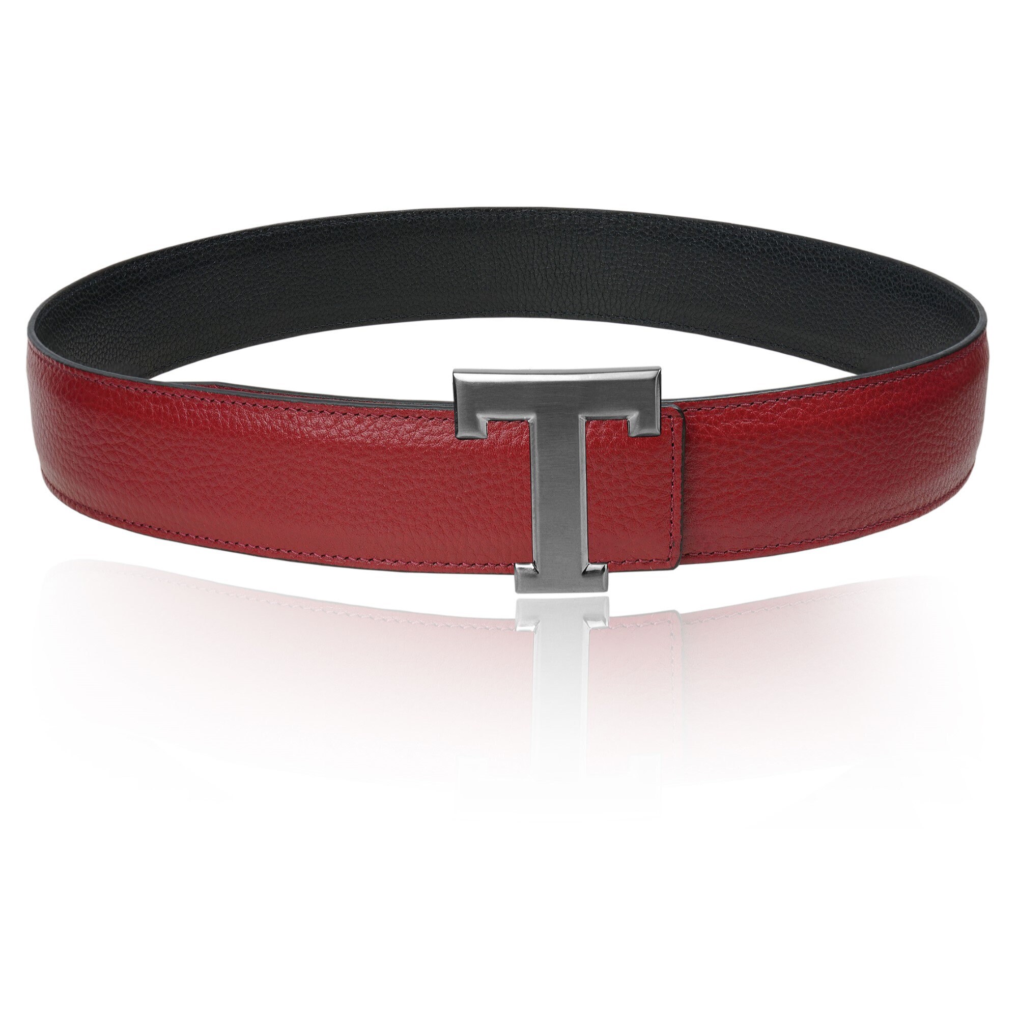 Reversible Leather Belt With Bordeaux 40 Mm 1.5