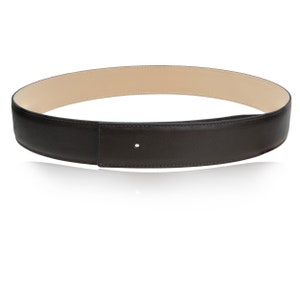 Cinto de couro macio marrom escuro 32 mm 1,25 &quot;ou 40 mm 1,5 sem fivela H presente feito à mão para ele/ela fivela personalizada