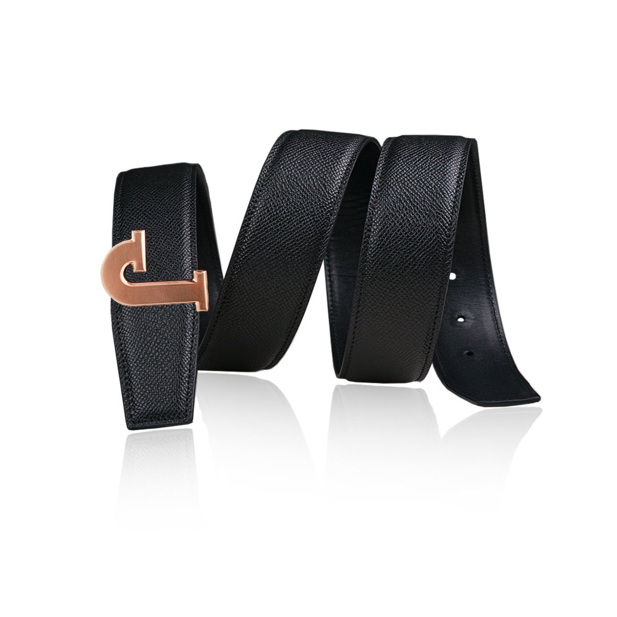 Reversible Leather Belt Epsomo Black 40 Mm 1.5