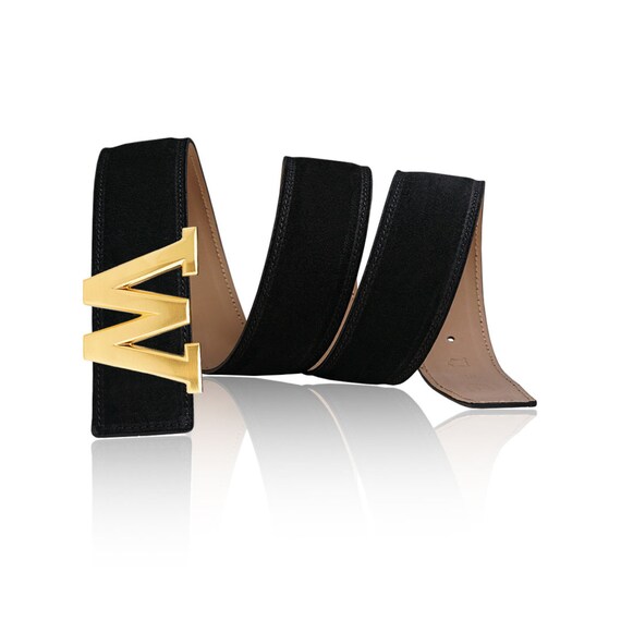 リバーシブルベルト レザーベルト スエードベルト ブラック 40mm 1.5