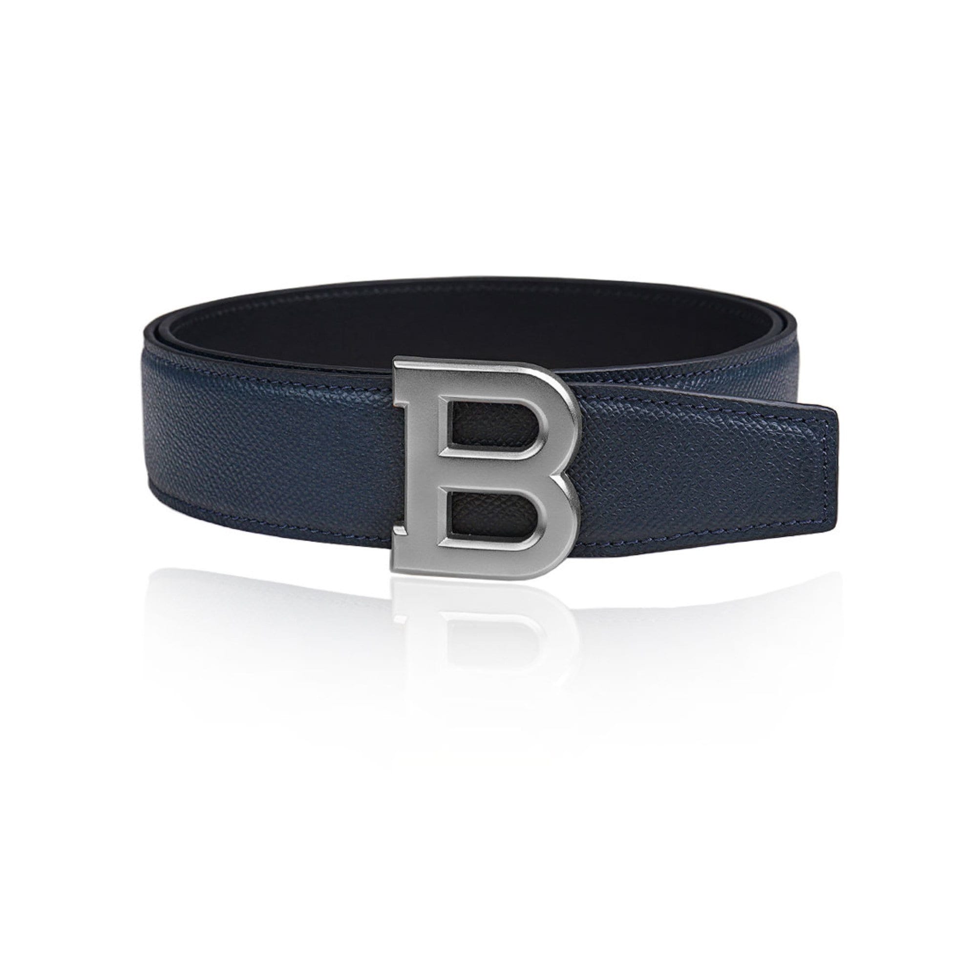 Reversible Leather Belt Dark Blue 40 Mm 1.5