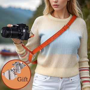 Tracolla per fotocamera personalizzata fatta a mano in vera pelle come tracolla, tracolla per fotocamera