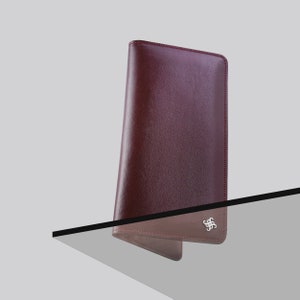 Cartera de piel para mujer Continental Soft Bordo - cartera de piel - cartera de piel de calidad grande