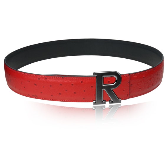 Reversible Belt Ostrich Leather Red 40 Mm 1.5 display picture 2
