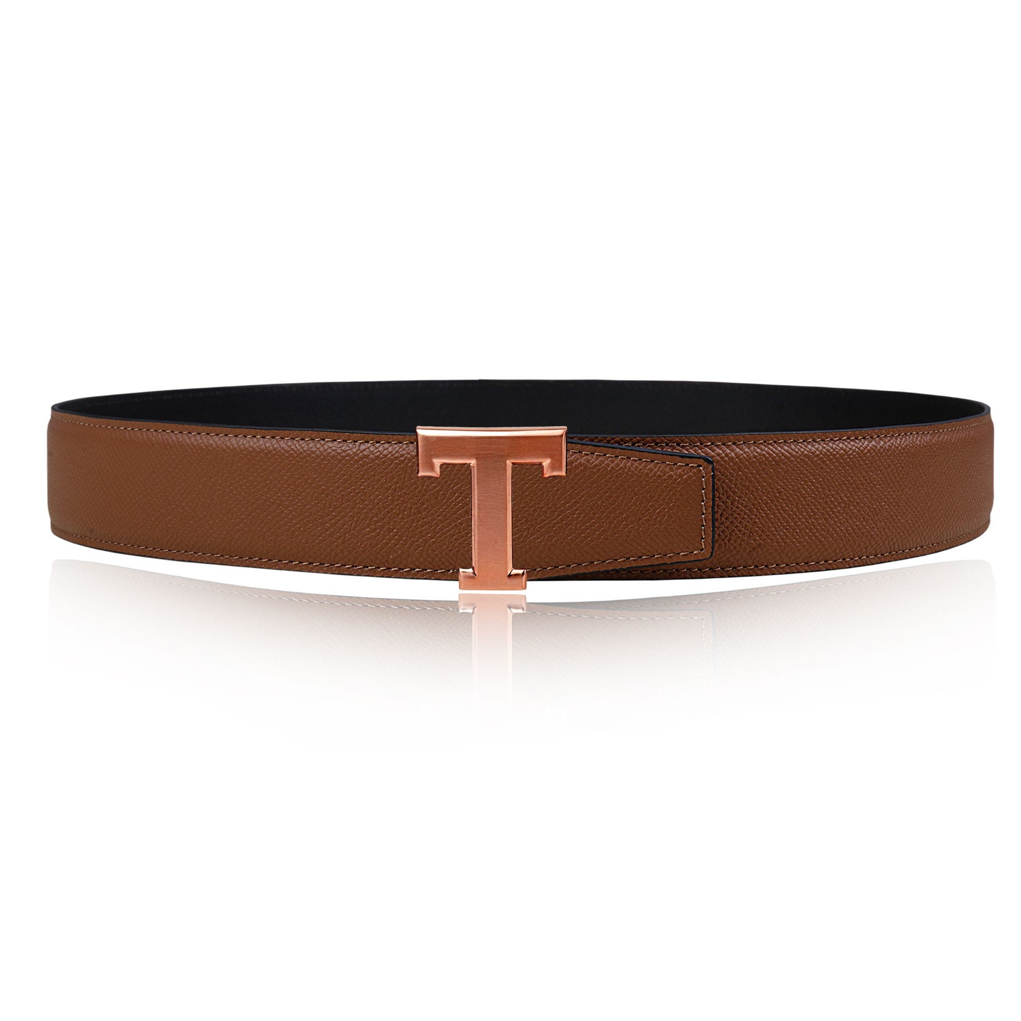 1.25(32mm) Men's Cognac Full Grain Leather Belt Handmade in Canada by