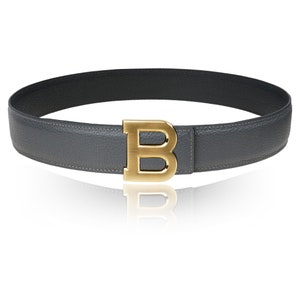 Ceinture en cuir réversible gris 32 mm 1,25" avec boucle de ceinture B avec boucle de ceinture personnalisée cadeau de Noël
