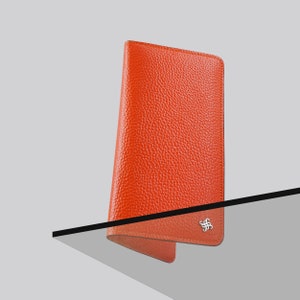 Portefeuille en cuir pour femme Continental Orange – Portefeuille en cuir – Portefeuille en cuir de qualité Large