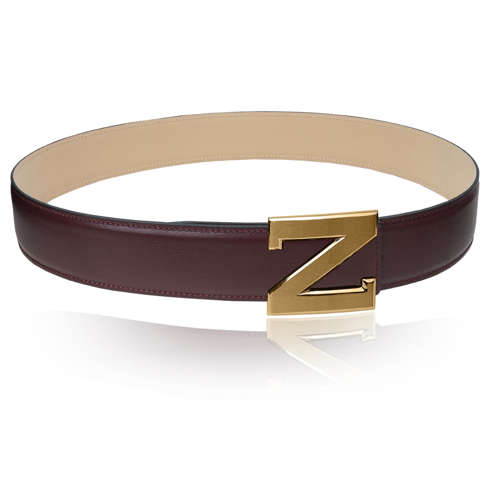 Leather Belt Bordeaux 32 Mm 1.25