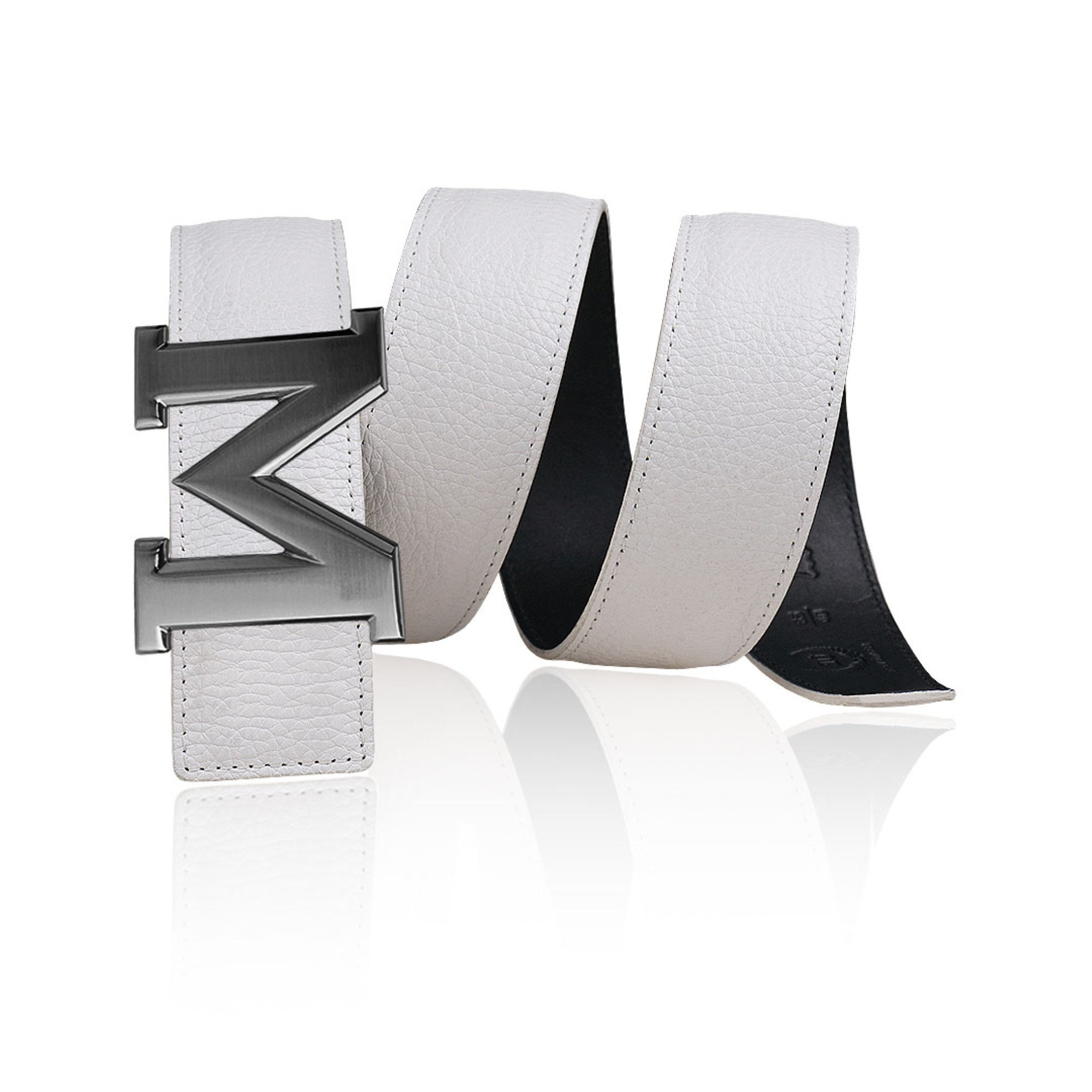 Reversible Leather Belt White 32 Mm 1.25