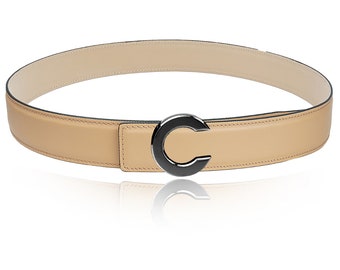 レザーベルト ベルト マザーオブパール 32 mm 1.25インチ ベルトC