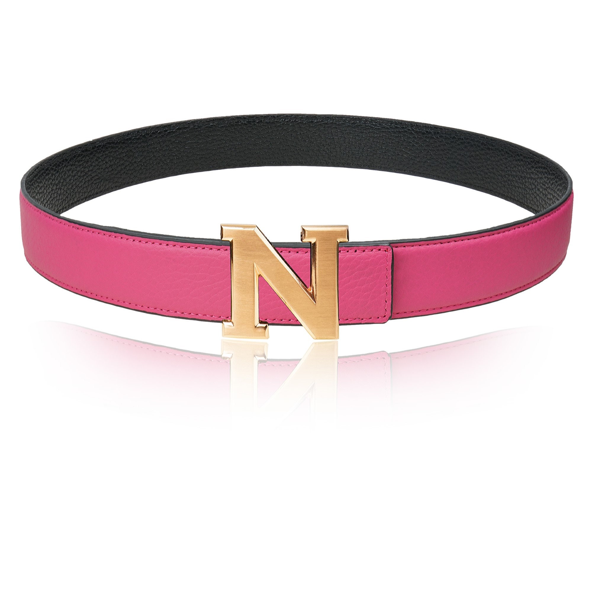 Reversible Belt Leather Belt With Pink 32 Mm 1.25 With Belt N