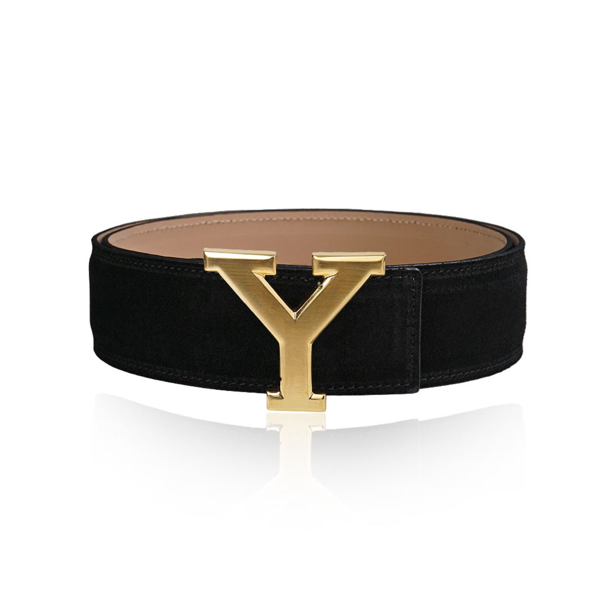 ベルト OPEN YY WIDE SUEDE LEATHER BELT 5BNY232 Reversible Belt Leather Belt Suede Belt Black 32 Mm 1.25