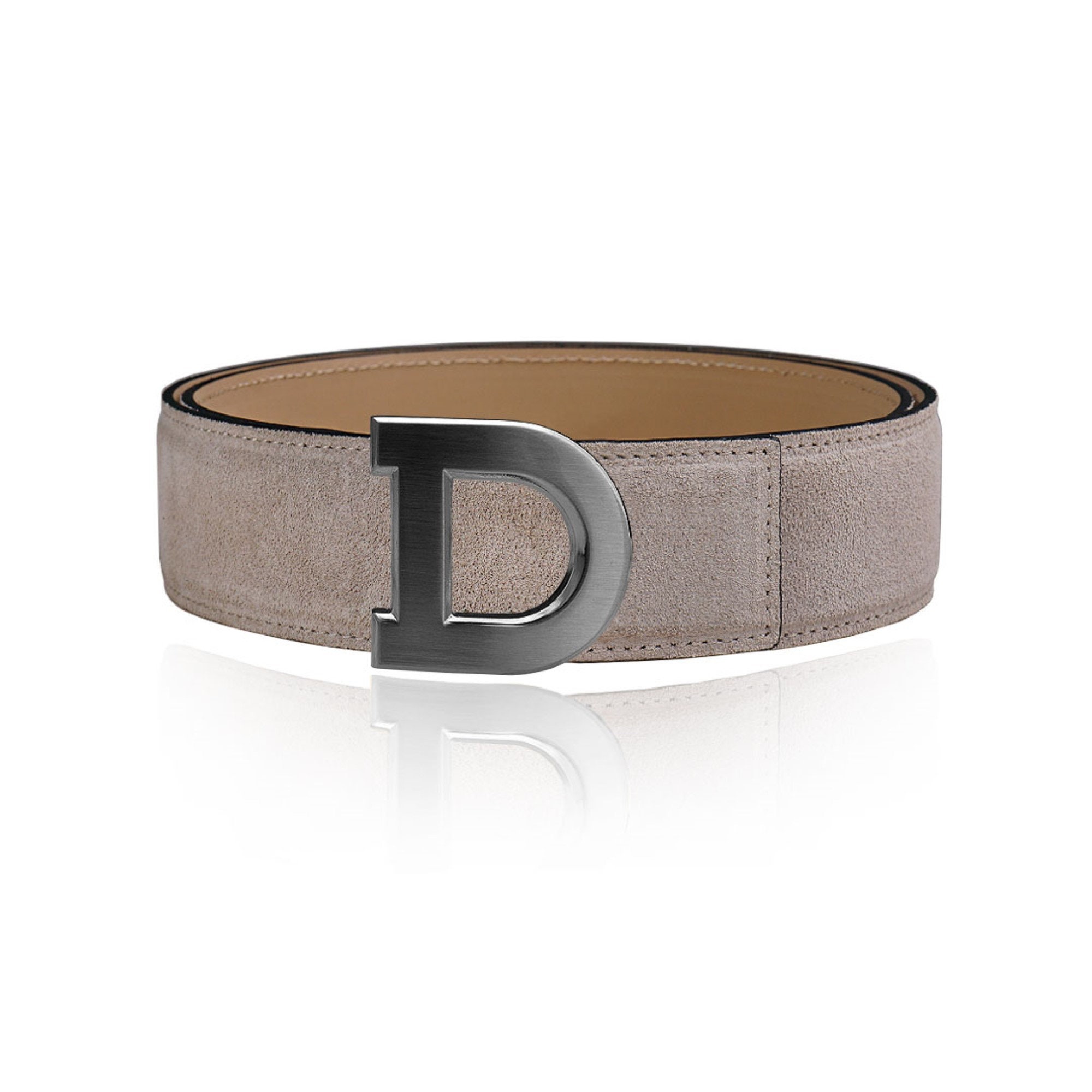 Reversible Belt Leather Belt Suede Belt Grey Beige 40 Mm 1.5