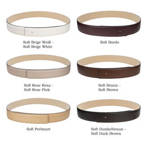 Handmade H belt made to measure made of genuine leather replacement belt without buckle in widths 32 mm 38 mm 42 mm image 3