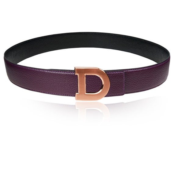 Reversible Leather Belt With Plum 40 Mm 1.5