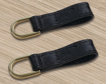 Straußenleder Schwarz Leder für Birkin / Kelly 2 Schultergurt Adapter D Ring Pochette