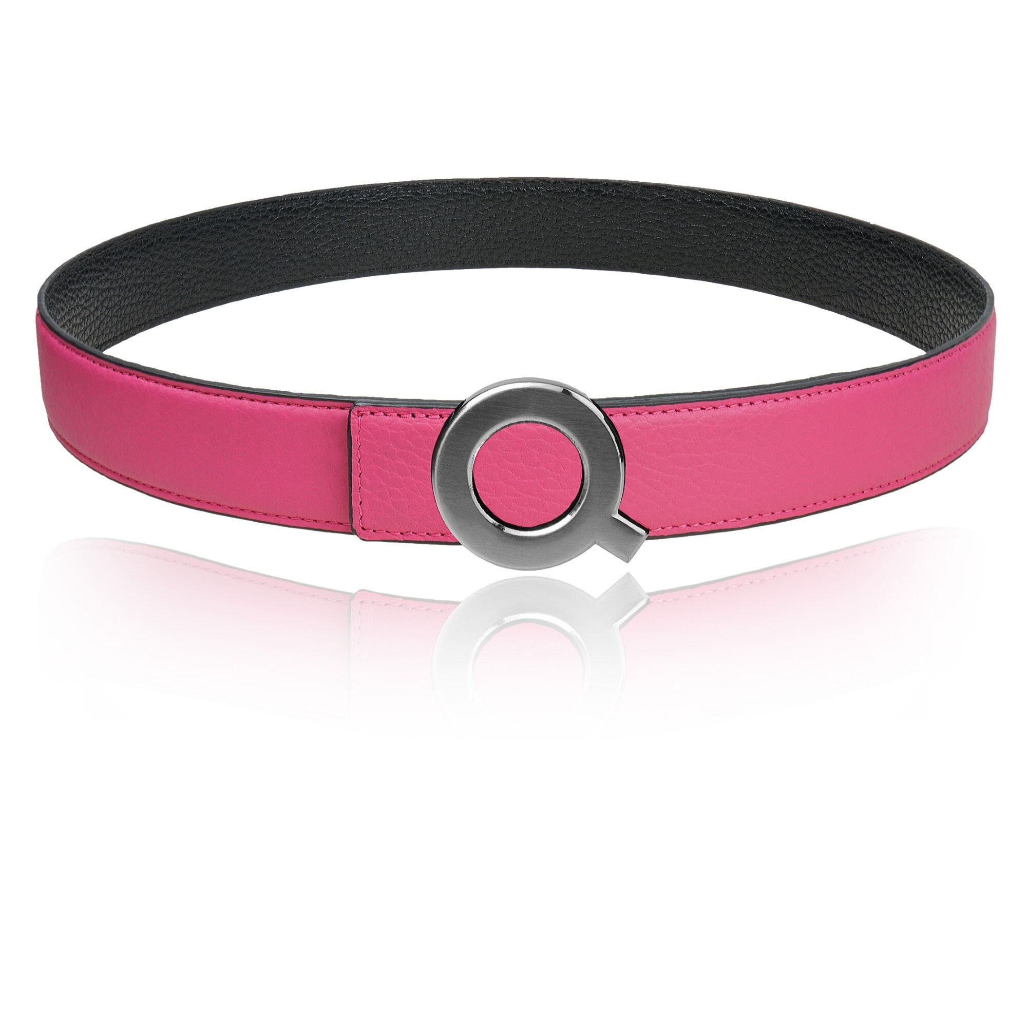 リバーシブル レザー ベルト ピンク 40 mm 1.5 インチ ベルト Q