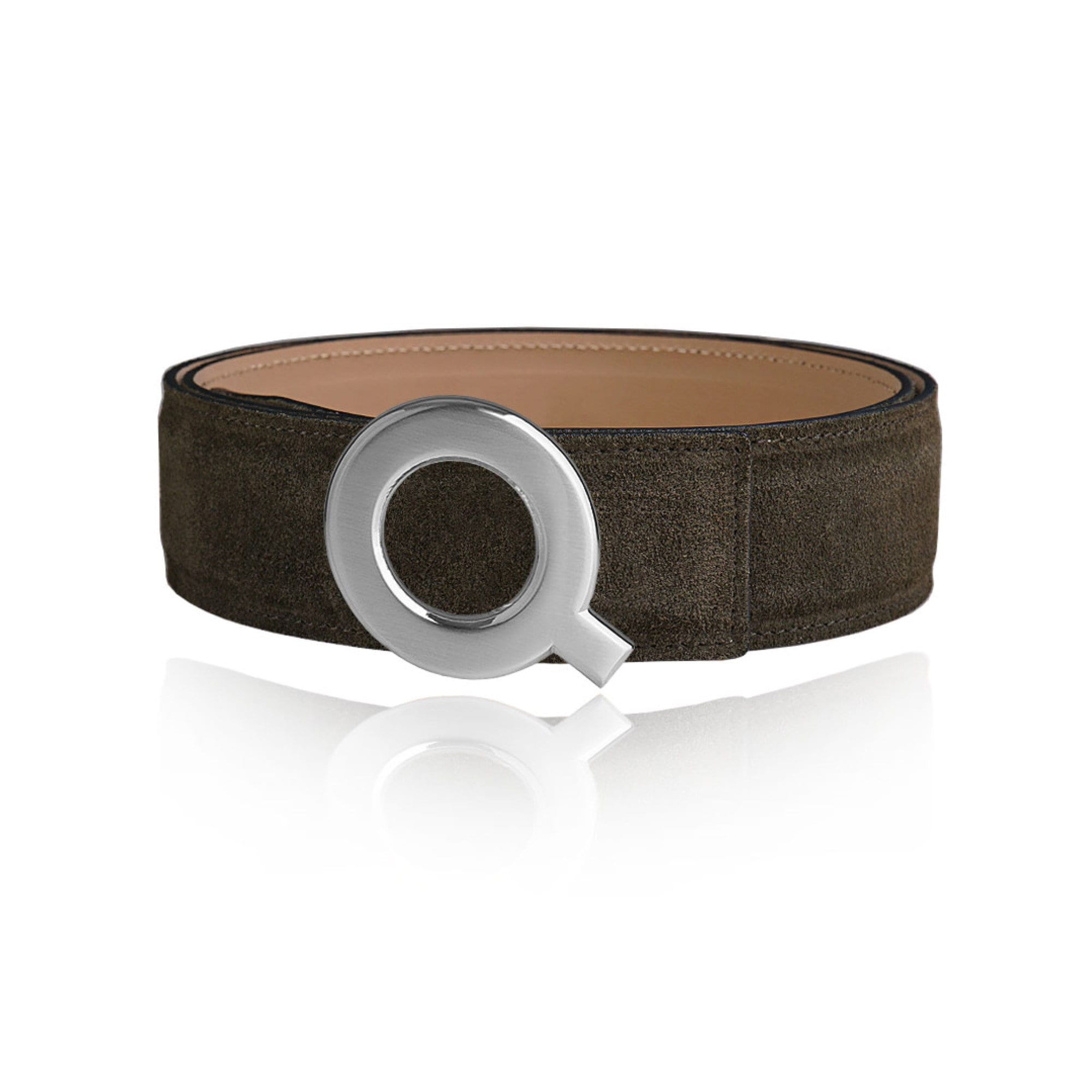 Reversible Belt Leather Belt Suede Belt Green 32 Mm 1.25
