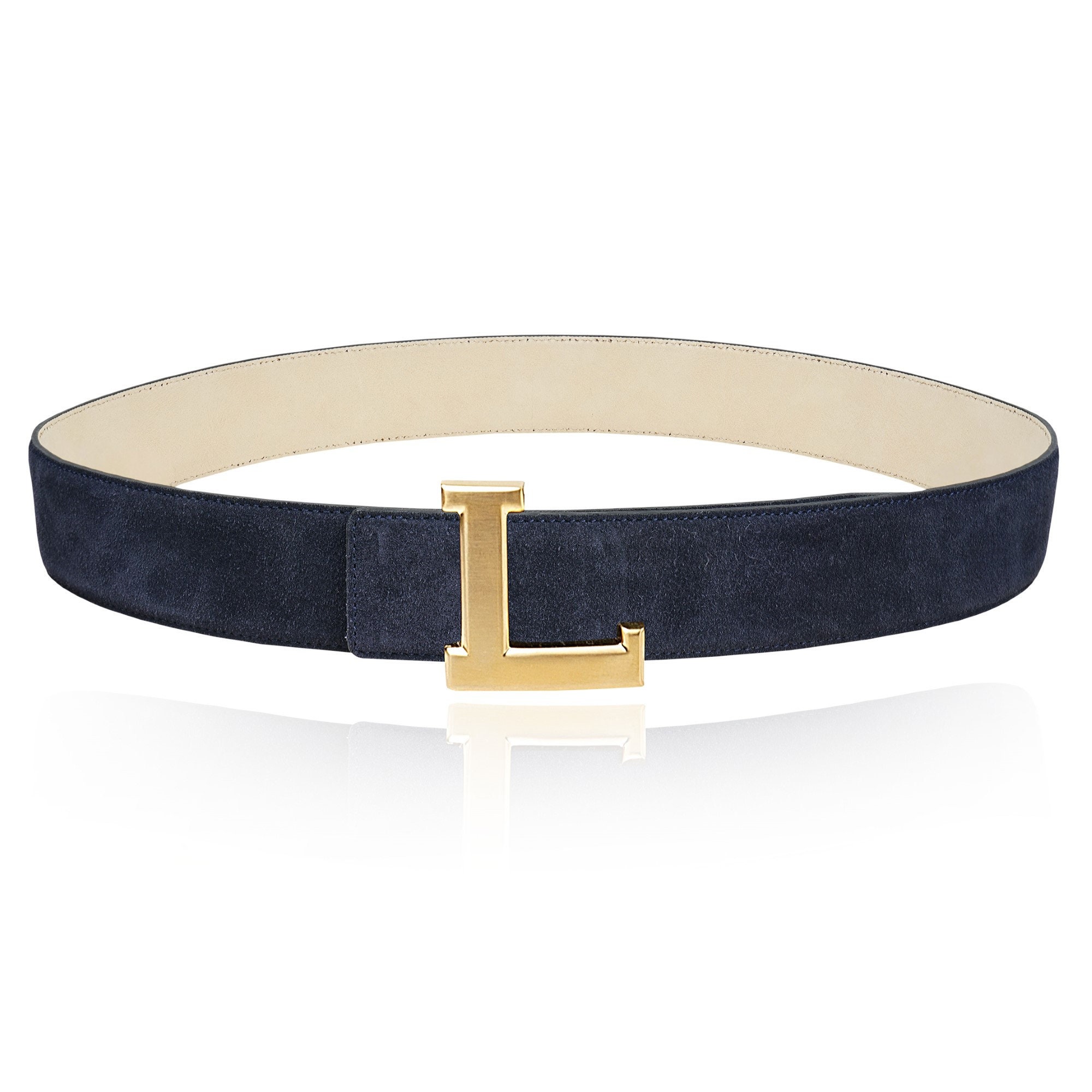 Suede Belt Navy 32 Mm 1.25