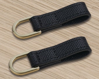 Epsom Black Leather for Birkin / Kelly Shoulder Strap Adapter D Ring Pochette