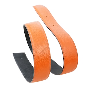 Reversible Leather Belt Orange 32mm 1,25 or 40mm 1,5 or 25mm without H buckle Birthday Gift Handmade Her/Him Personalized Buckle Possible Bild 4