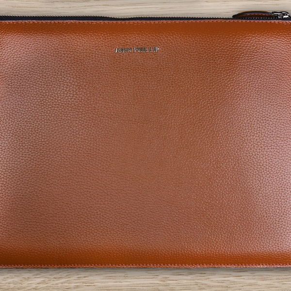 Classic Leather Clutch Bag Cognac for everyday life & for the evening