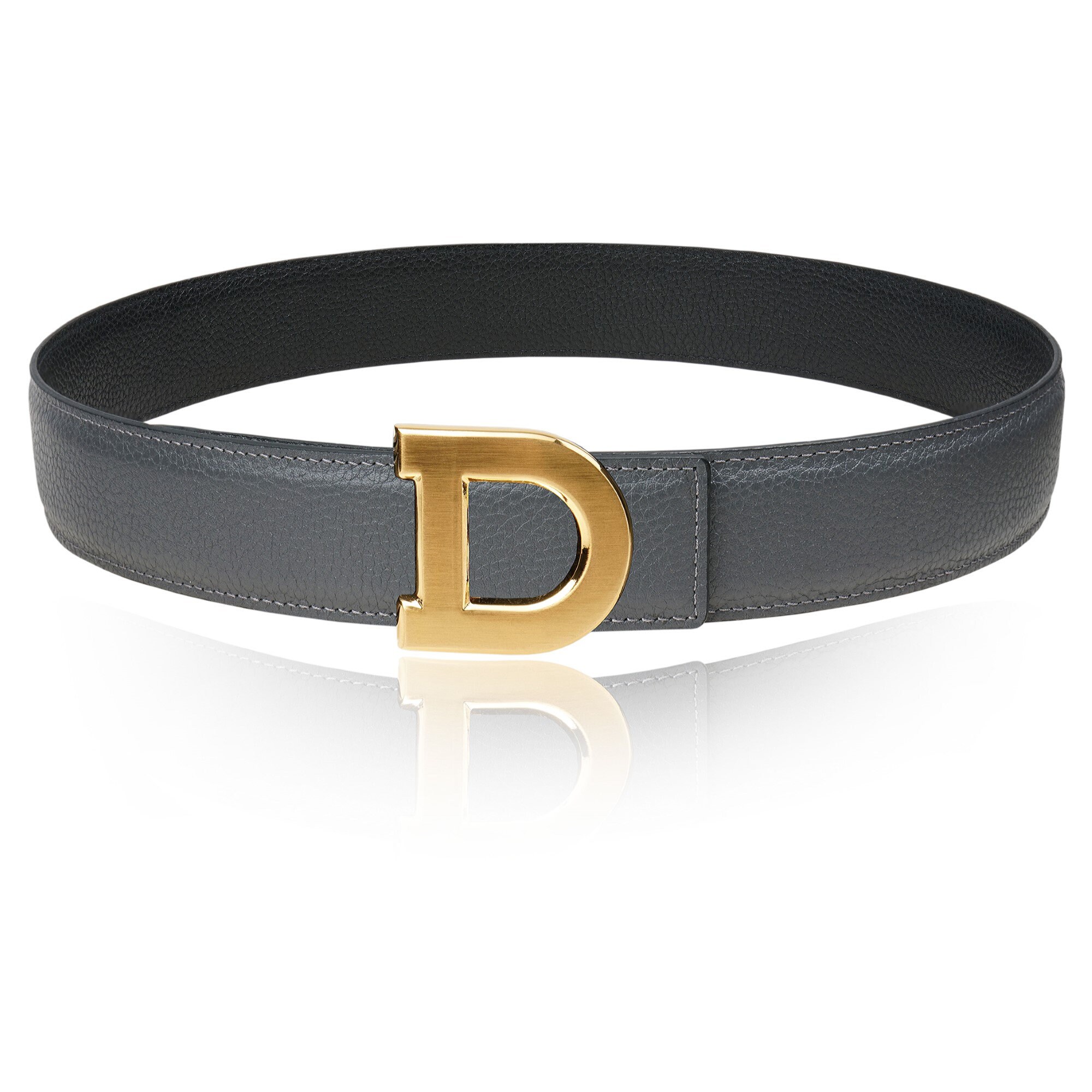 Reversible Leather Belt Gray 40 Mm 1.5