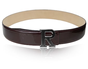 ベルト JILLSTUART Dark brown matte buckle decorate automatic belt Patent Leather Belt Dark Brown 32 Mm 1.25