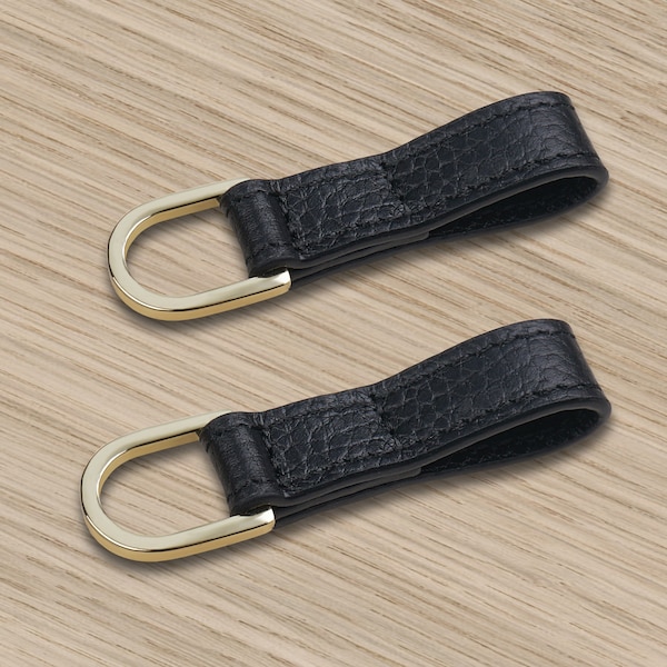 1 Pair togo Black Leather for Birkin /Kelly Shoulder Strap Adapter D Ring Pochette