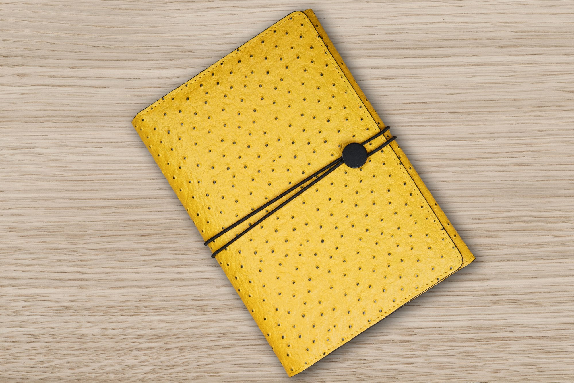 Leather Organizer A5 Ostrich Leather Yellow for Moleskine Etsy