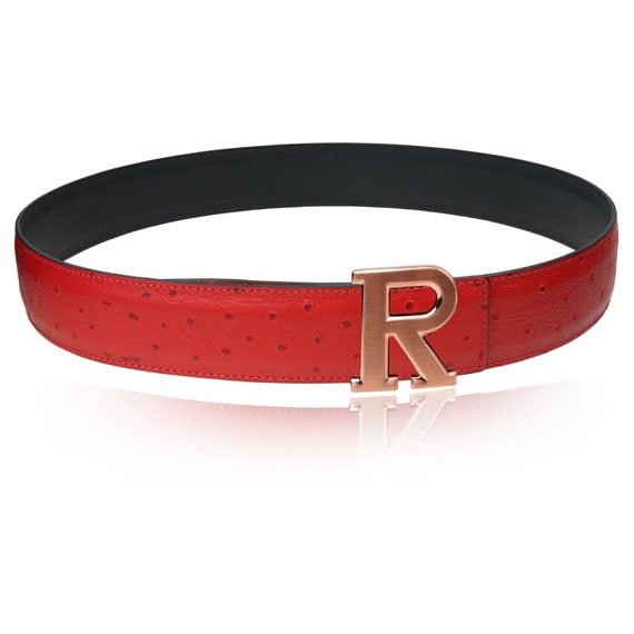 Reversible Belt Ostrich Leather Red 40 Mm 1.5 display picture 3