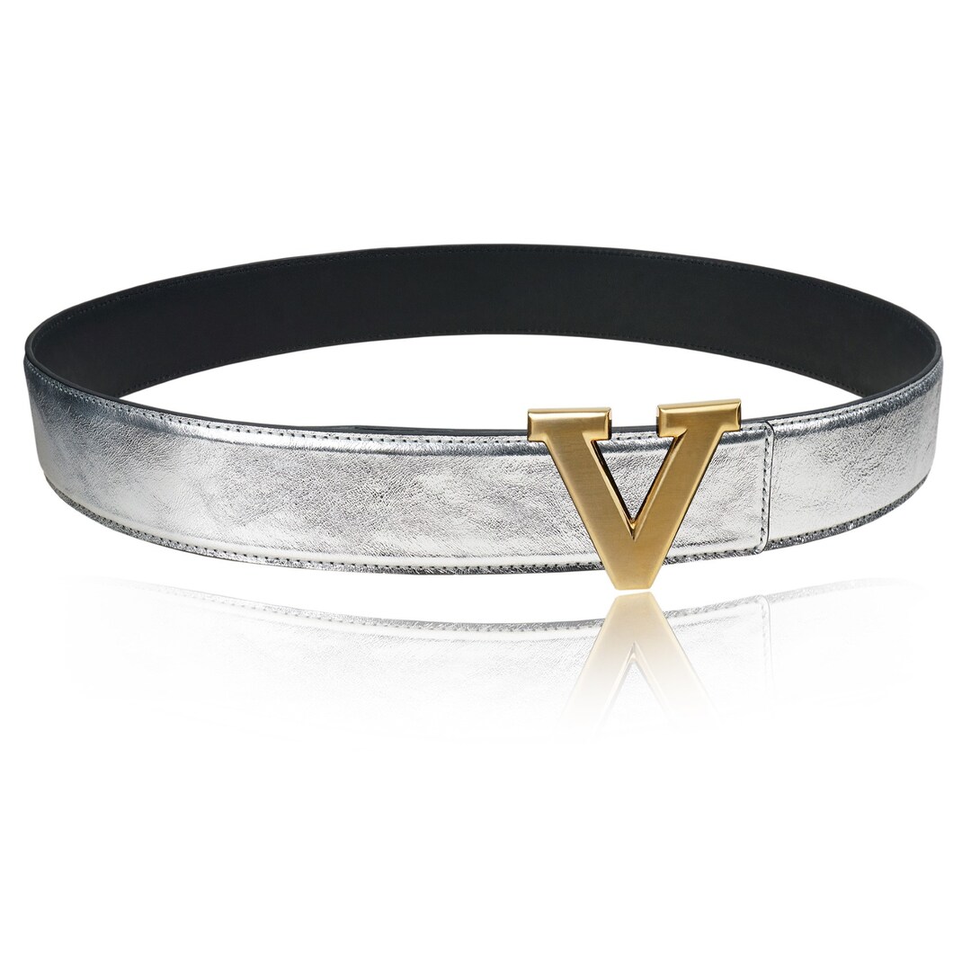Reversible Leather Belt Silver 40 Mm 1.5