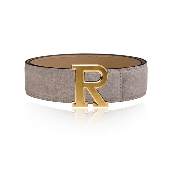Reversible Belt Leather Belt Suede Belt Grey Beige 40 Mm 1.5