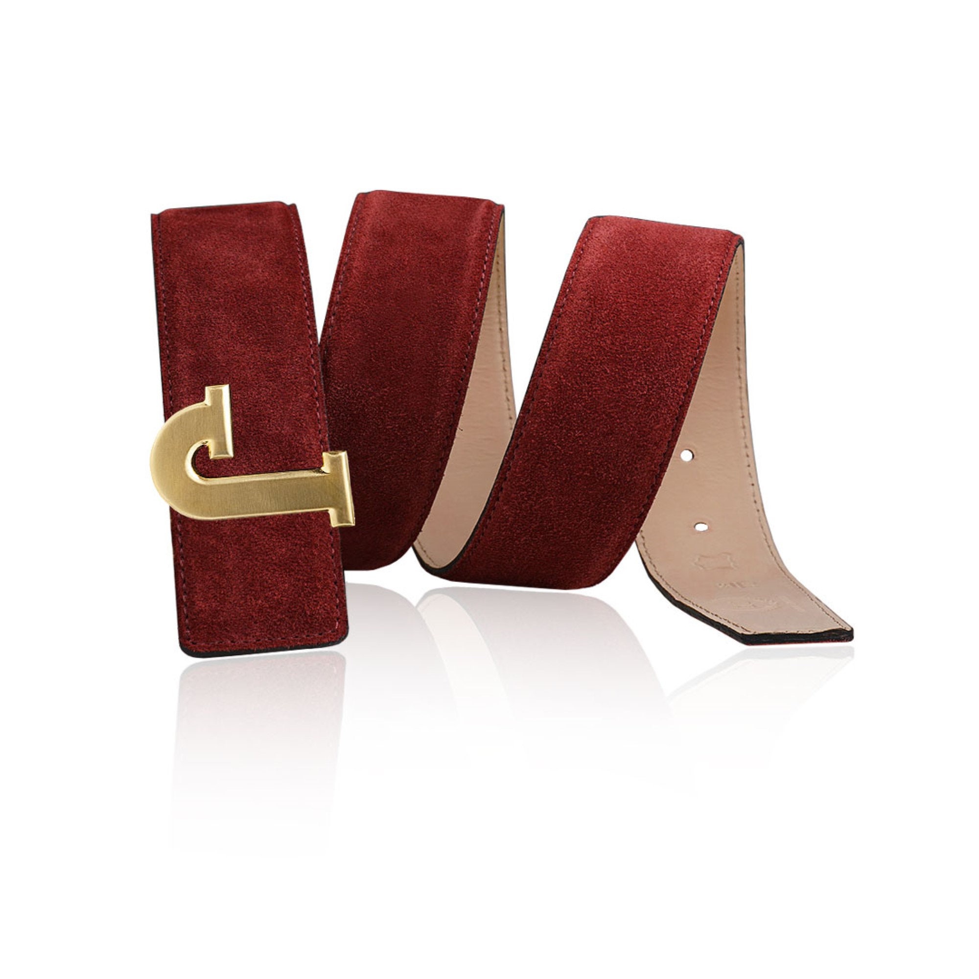 Reversible Belt Leather Belt Suede Belt Bordo 32 Mm 1.25