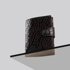 Cartera de cuero delgada minimalista Dragon Eye para hombres y mujeres, cartera pequeña delgada, cartera de hombre, cartera de cuero