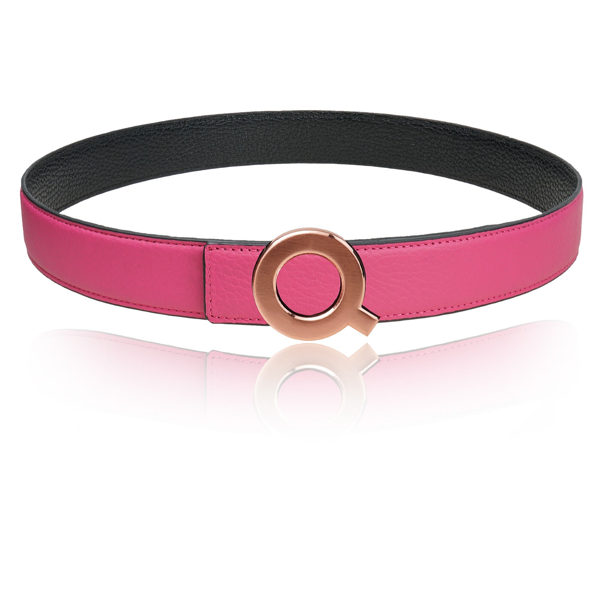 リバーシブル レザー ベルト ピンク 40 mm 1.5 インチ ベルト Q