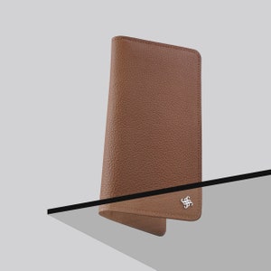 Cartera de cuero para mujer Continental marrón claro - billetera de cuero - billetera de cuero de calidad grande