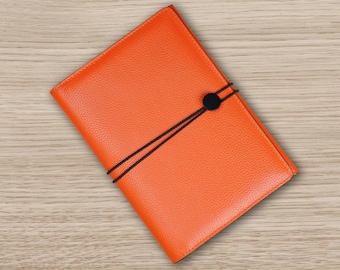 Leather Organizer A5 Orange for Moleskine Notebook Calendar, Leuchtturm | Calendar Protective Cover | Sketchbooks | Leather Cover |