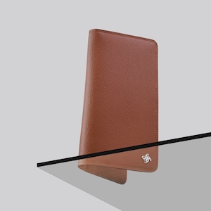 Cartera de cuero para mujer Continental Cognac - billetera de cuero - billetera de cuero de calidad grande