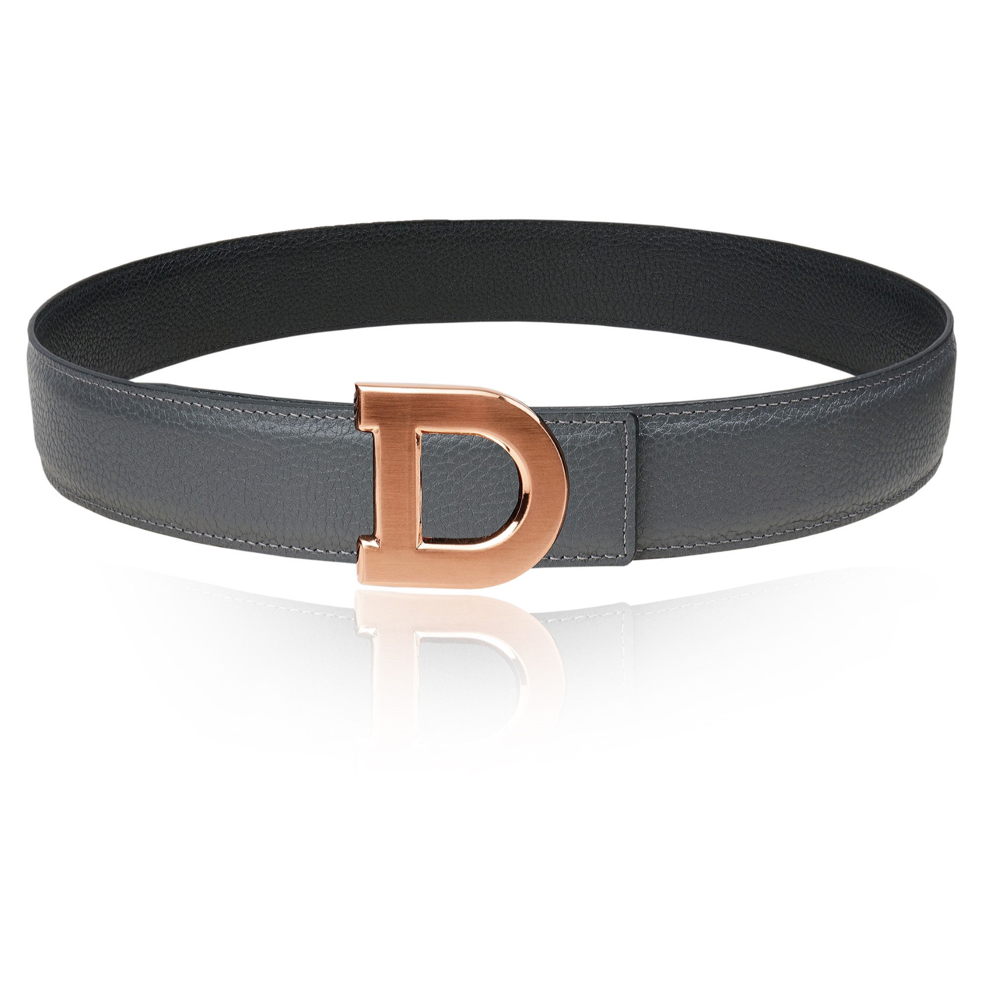Reversible Leather Belt Gray 40 Mm 1.5 display picture 1