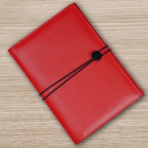 Leder Organizer A5 Rot für Moleskine-Notizbuch-Kalender, Leuchtturm | Kalender Schutzhülle | Skizzenbücher | Lederhülle |