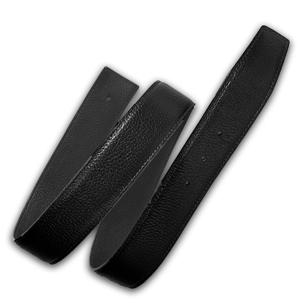 Reversible leather belt Black 32mm 1,25" or 40mm 1,5" without H buckle Handmade gift for Man Day personalized belt buckle possible