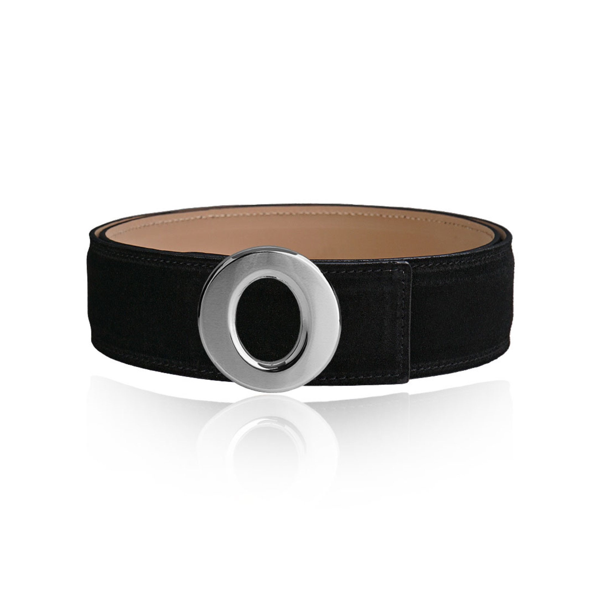 ベルト OPEN YY WIDE SUEDE LEATHER BELT 5BNY232 Reversible Belt Leather Belt Suede Belt Black 32 Mm 1.25