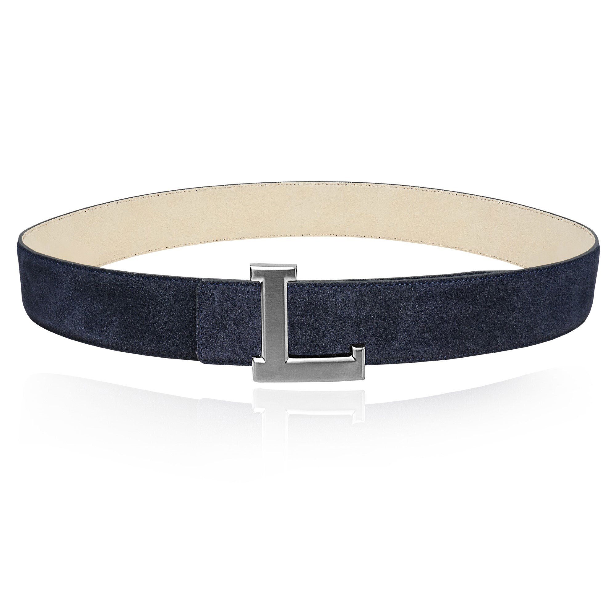 Suede Belt Navy 32 Mm 1.25