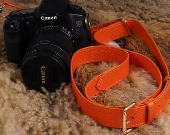 Handmade personalized camera shoulder strap made of genuine leather as a shoulder strap, camera strap for one camera